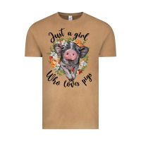 Vintage Camel just a girl who loves pigs floral wreath Vintage Tee - BarkalooDesign