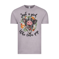 Vintage Zinc just a girl who loves pigs floral wreath Vintage Tee - BarkalooDesign