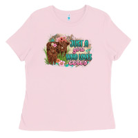 Bubblegum Pink just a girl who loves cows Ladies Tee - MaliasSmallBusiness