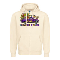 Sandshell mardi gras skull truck Zipper Hoodie - FaDigitalArtStudio