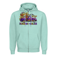 Seafoam mardi gras skull truck Zipper Hoodie - FaDigitalArtStudio