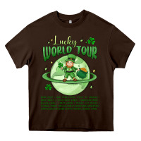 Chocolate Brown lucky world tour st. patrick's day Heavy Core Tee - MaliasSmallBusiness