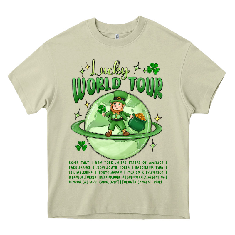 Lucky World Tour St. Patrick's Day Heavy Core Tee by MaliasSmallBusiness | Teevron