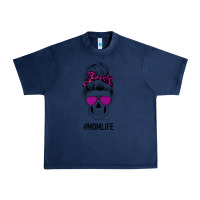 Navy Purple Glitter, Leopard Patterned Mom Skull Urban Heavy Tee - Bettercallsaul
