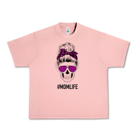 Salmon Purple Glitter, Leopard Patterned Mom Skull Urban Heavy Tee - Bettercallsaul
