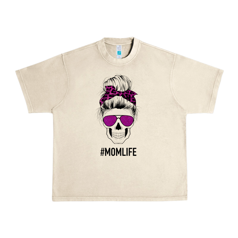 Purple Glitter, Leopard Patterned Mom Skull Urban Heavy Tee by Bettercallsaul | Teevron