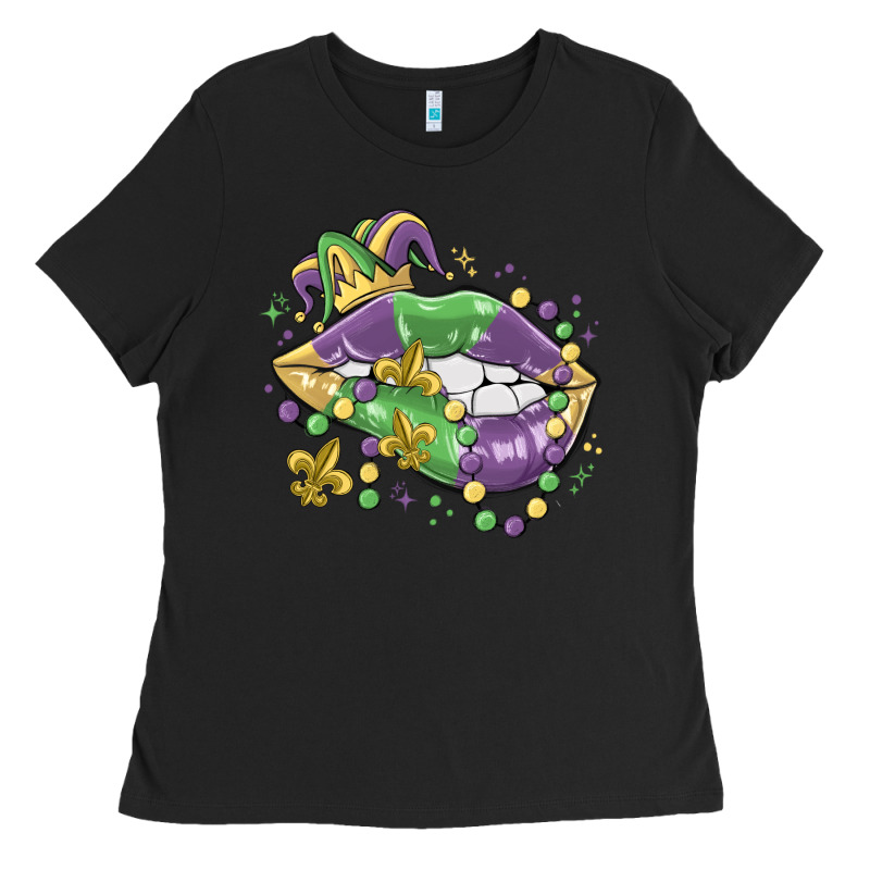 Mardi Gras Lips Ladies Tee by MaliasSmallBusiness | Teevron