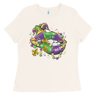 Bone mardi gras lips Ladies Tee - MaliasSmallBusiness