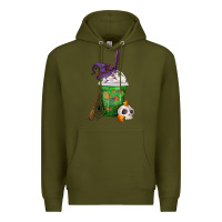 Army Green Halloween Spooky Pumpkins Frappe Premium Hoodie - FaDigitalArtStudio