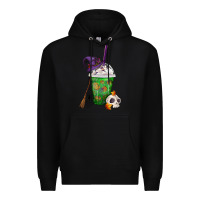 Black Halloween Spooky Pumpkins Frappe Premium Hoodie - FaDigitalArtStudio
