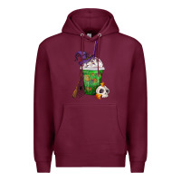 Burgundy Halloween Spooky Pumpkins Frappe Premium Hoodie - FaDigitalArtStudio