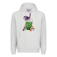 Dove Grey Halloween Spooky Pumpkins Frappe Premium Hoodie - FaDigitalArtStudio