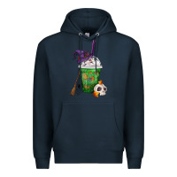 Navy Halloween Spooky Pumpkins Frappe Premium Hoodie - FaDigitalArtStudio