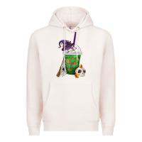 Pale Pink Halloween Spooky Pumpkins Frappe Premium Hoodie - FaDigitalArtStudio
