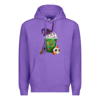 Purple Halloween Spooky Pumpkins Frappe Premium Hoodie - FaDigitalArtStudio