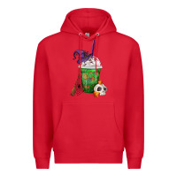 Red Halloween Spooky Pumpkins Frappe Premium Hoodie - FaDigitalArtStudio