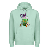 Seafoam Halloween Spooky Pumpkins Frappe Premium Hoodie - FaDigitalArtStudio