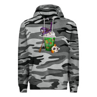 Slate Camo Halloween Spooky Pumpkins Frappe Premium Hoodie - FaDigitalArtStudio