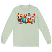 Matcha Thankful Coffee Cups Long Sleeve Tee - texasbilliewilder