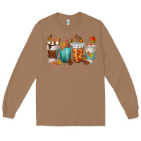Toasted Coconut Thankful Coffee Cups Long Sleeve Tee - texasbilliewilder