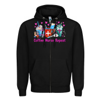 Black Coffee Nurse Repeat Nurse Coffee Cups Zipper Hoodie - FaDigitalArtStudio