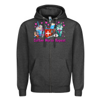 Charcoal Heather Coffee Nurse Repeat Nurse Coffee Cups Zipper Hoodie - FaDigitalArtStudio