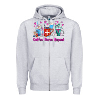 Heather Grey Coffee Nurse Repeat Nurse Coffee Cups Zipper Hoodie - FaDigitalArtStudio