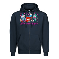 Navy Coffee Nurse Repeat Nurse Coffee Cups Zipper Hoodie - FaDigitalArtStudio