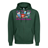 Sports Green Coffee Nurse Repeat Nurse Coffee Cups Zipper Hoodie - FaDigitalArtStudio