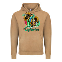 Vintage Camel Capricorn Zodiac Sign Sunflower Leopard Serape Vintage Hoodie - RanaPortraitStore