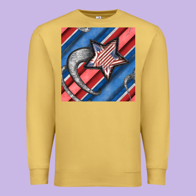 Stripes & Stars Seamless Pattern Premium Sweatshirt Designed By Bundleandbundleshop