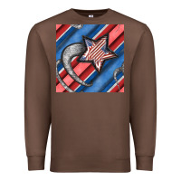 Chestnut stripes & stars seamless pattern Premium Sweatshirt - BundleAndBundleShop