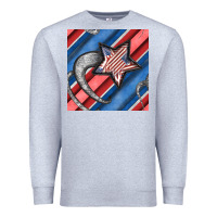 Heather Grey stripes & stars seamless pattern Premium Sweatshirt - BundleAndBundleShop
