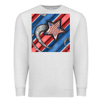 Oatmeal Heather stripes & stars seamless pattern Premium Sweatshirt - BundleAndBundleShop