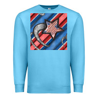 Ocean Blue stripes & stars seamless pattern Premium Sweatshirt - BundleAndBundleShop