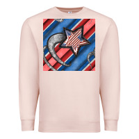 Pale Pink stripes & stars seamless pattern Premium Sweatshirt - BundleAndBundleShop