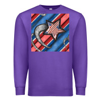 Purple stripes & stars seamless pattern Premium Sweatshirt - BundleAndBundleShop