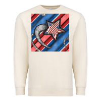Sandshell stripes & stars seamless pattern Premium Sweatshirt - BundleAndBundleShop