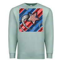 Seafoam stripes & stars seamless pattern Premium Sweatshirt - BundleAndBundleShop