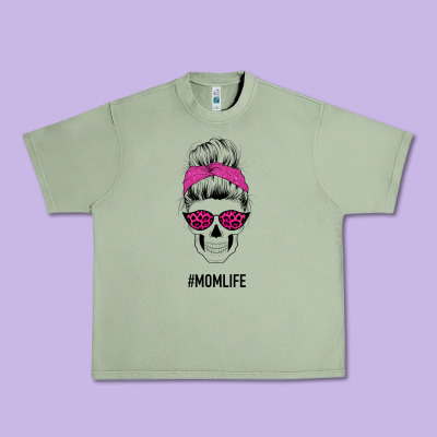 Pink Glitter, Leopard Pattern Mom Skull Urban Heavy Tee Designed By Bettercallsaul