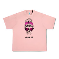 Salmon Pink Glitter, Leopard Pattern Mom Skull Urban Heavy Tee - Bettercallsaul