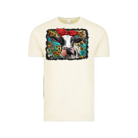 Vintage Arctic holstein cow with glitter and leopard background Vintage Tee - BarkalooDesign