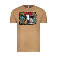 Vintage Camel holstein cow with glitter and leopard background Vintage Tee - BarkalooDesign