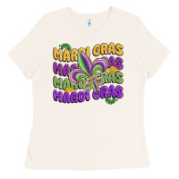 Bone mardi gras with fleur de lis Ladies Tee - MaliasSmallBusiness