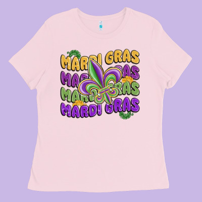 Mardi Gras With Fleur De Lis Ladies Tee Designed By Maliassmallbusiness