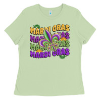 Matcha mardi gras with fleur de lis Ladies Tee - MaliasSmallBusiness
