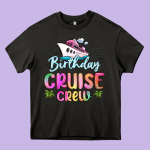 Birthday Cruise Crew Heavy Core Tee Designed By Maliassmallbusiness