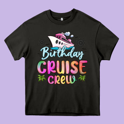 Birthday Cruise Crew Heavy Core Tee Designed By Maliassmallbusiness
