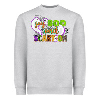 Heather Grey say boo and scary on Heavyweight Sweatshirt - CowGirlArtShop