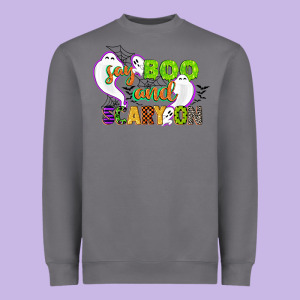 Say Boo And Scary On Heavyweight Sweatshirt Designed By Cowgirlartshop